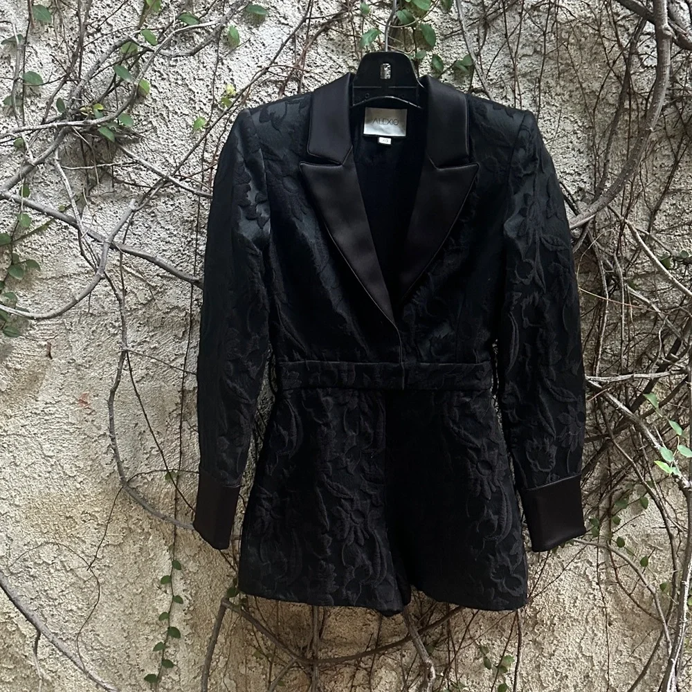 Alexis Black Textured Romper